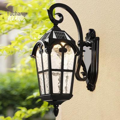 European Antique Solar Outdoor Wall Light, Waterproof for Balcony, Villa, Patio, Gate, and Courtyard