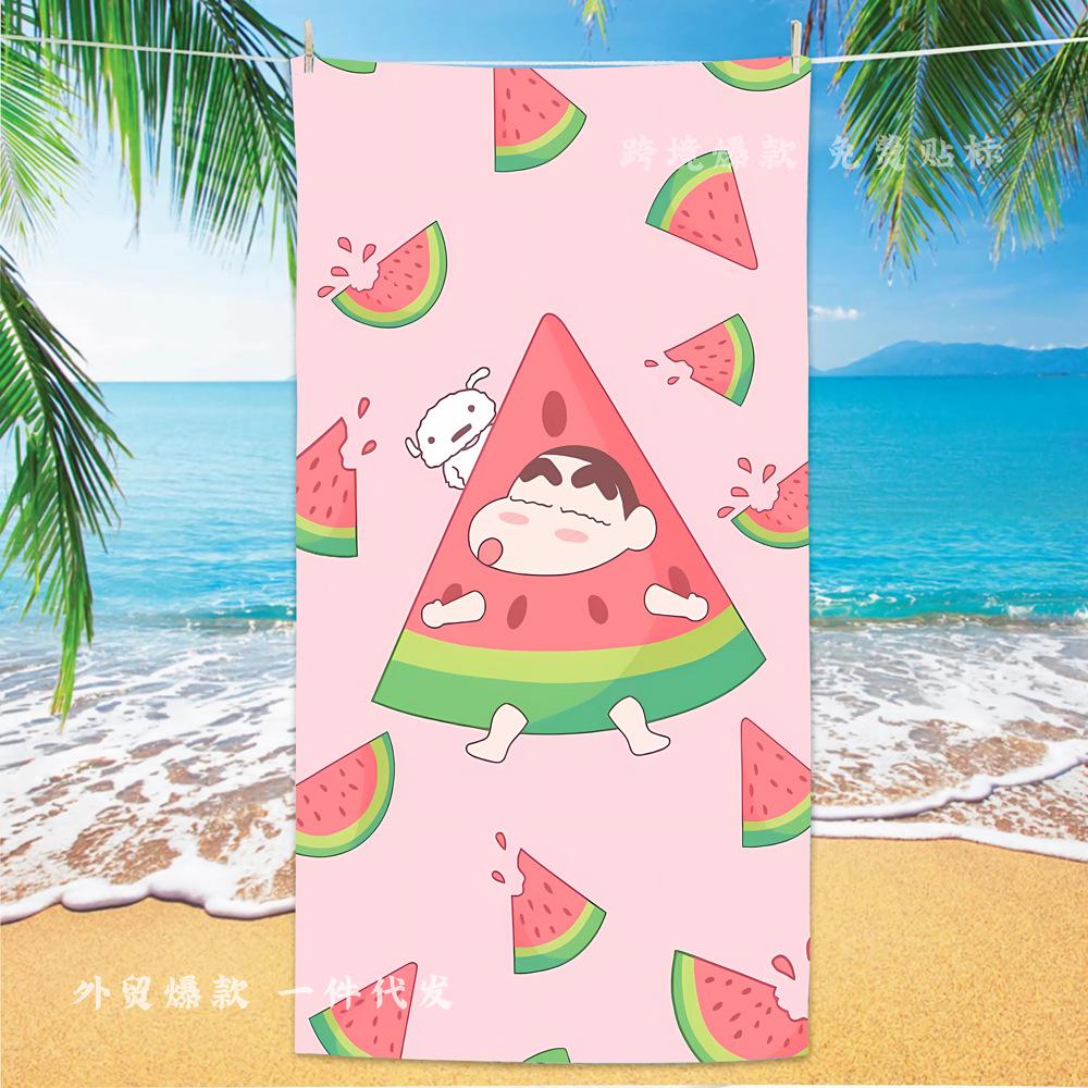Extra Large Kids Quick Dry Bath Towel Cartoon Character Digital Print Double Sided Flannel Microfiber Beach Towel