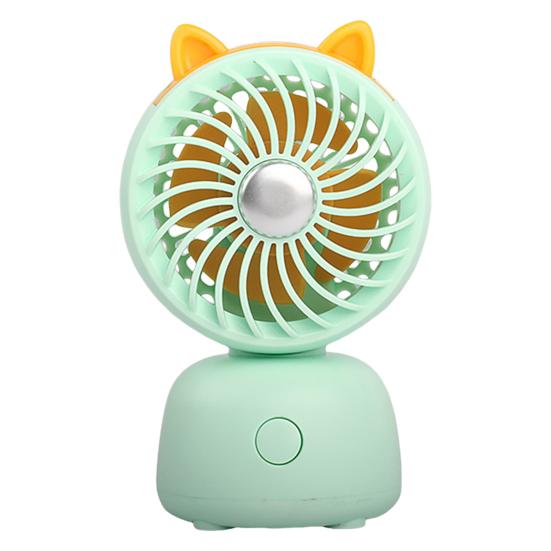 

Desktop Small Fan Cartoon Animal Ear Shape USB Powered Bedroom Desk Fan Adjustable Wind Speeds Anti-Slip Base Fan B зелёный