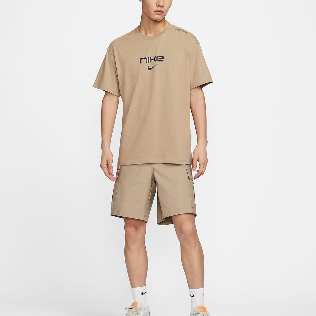 Nike Sportswear Letter Print Breathable Loose Short Sleeve T-Shirt Men Tops Khaki FZ5416-247