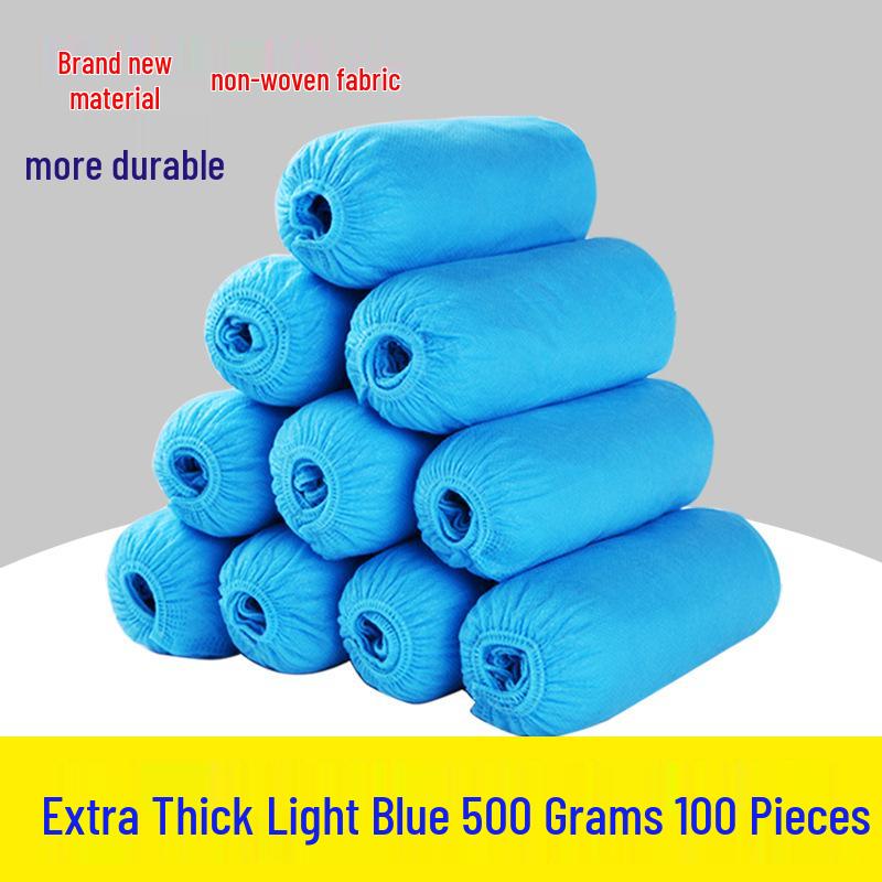 Thickened Non-Woven Disposable Shoe Covers - Extra Large, Full Elastic Fit for Adults and Children