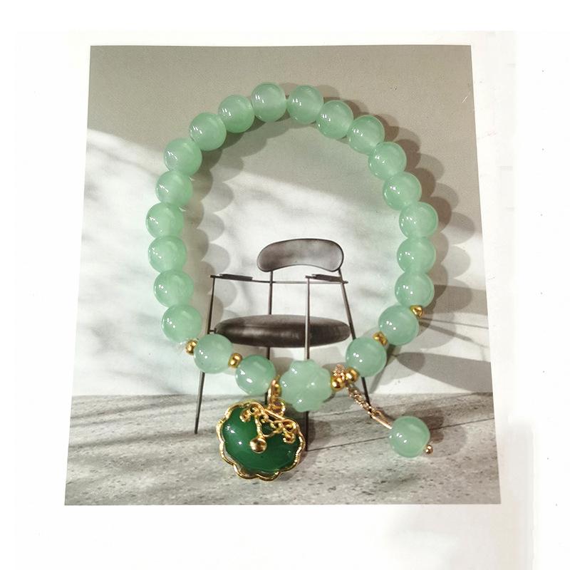 New Women's Mori Style Butterfly Glass Bracelet with Colorful Crackle Beads