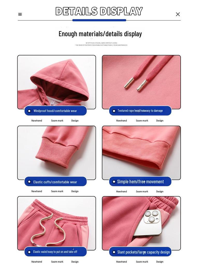 Damen 2025 Kapuzen-Sportanzug: Stilvolles, locker sitzendes zweiteiliges Langarm-Set für Frühling und Herbst.