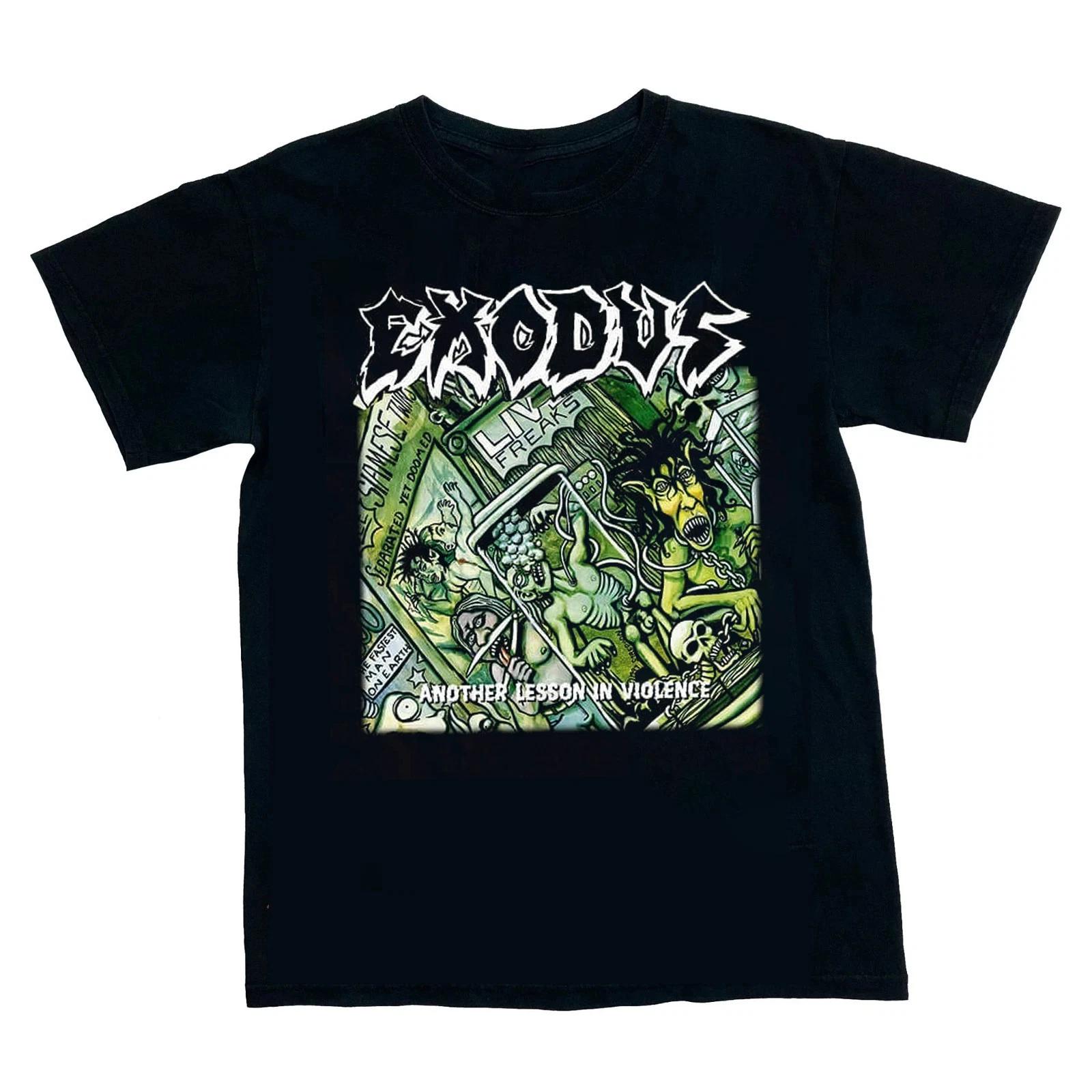 EXODUS Band Another Lesson In Violence Cotton Black S to 5XL Shirt TU756 XS