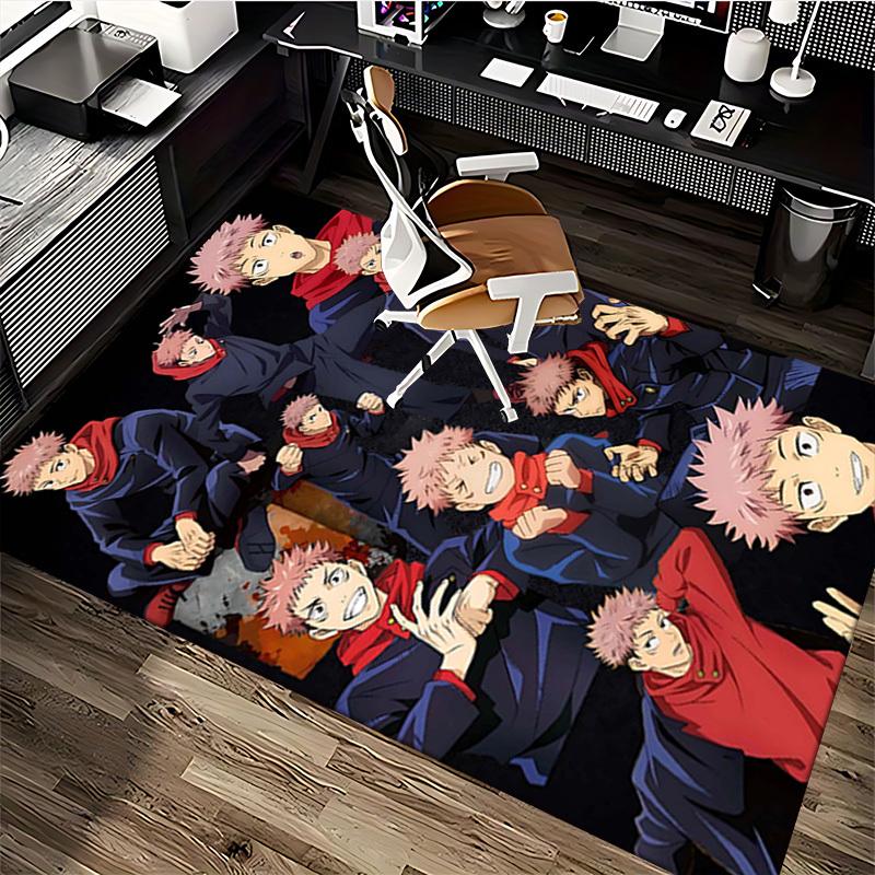 1pc Jujutsu Kaisen Anime Chair Mat - Seasonal Gift for Office, Home Decor, Game Room - Non-Slip Carpet with Cute Characters Design.O045