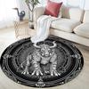 Black and White Monsters,Round Area Rug,Carpet Rug for Living Room Bedroom Sofa Playroom Decor,Non-slip Floor Mat