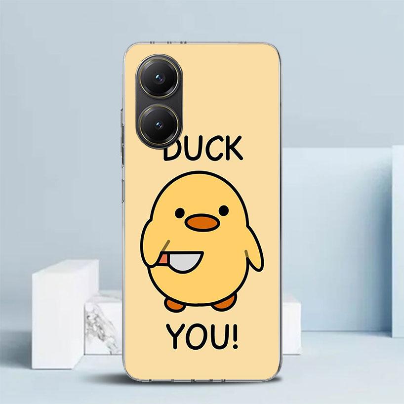 Grappige Schattige Gele Eend Zachte Beschermhoes voor Xiaomi Poco F7 Ultra X7 X6 X5 Pro M7 Telefoonhoesje Redmi 15 15C 13 13C 12 12C 10 10C Prin