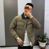 Mens Casual Cotton Jacket Slim Fit Solid Color Winter Outerwear Warm Daily Wear