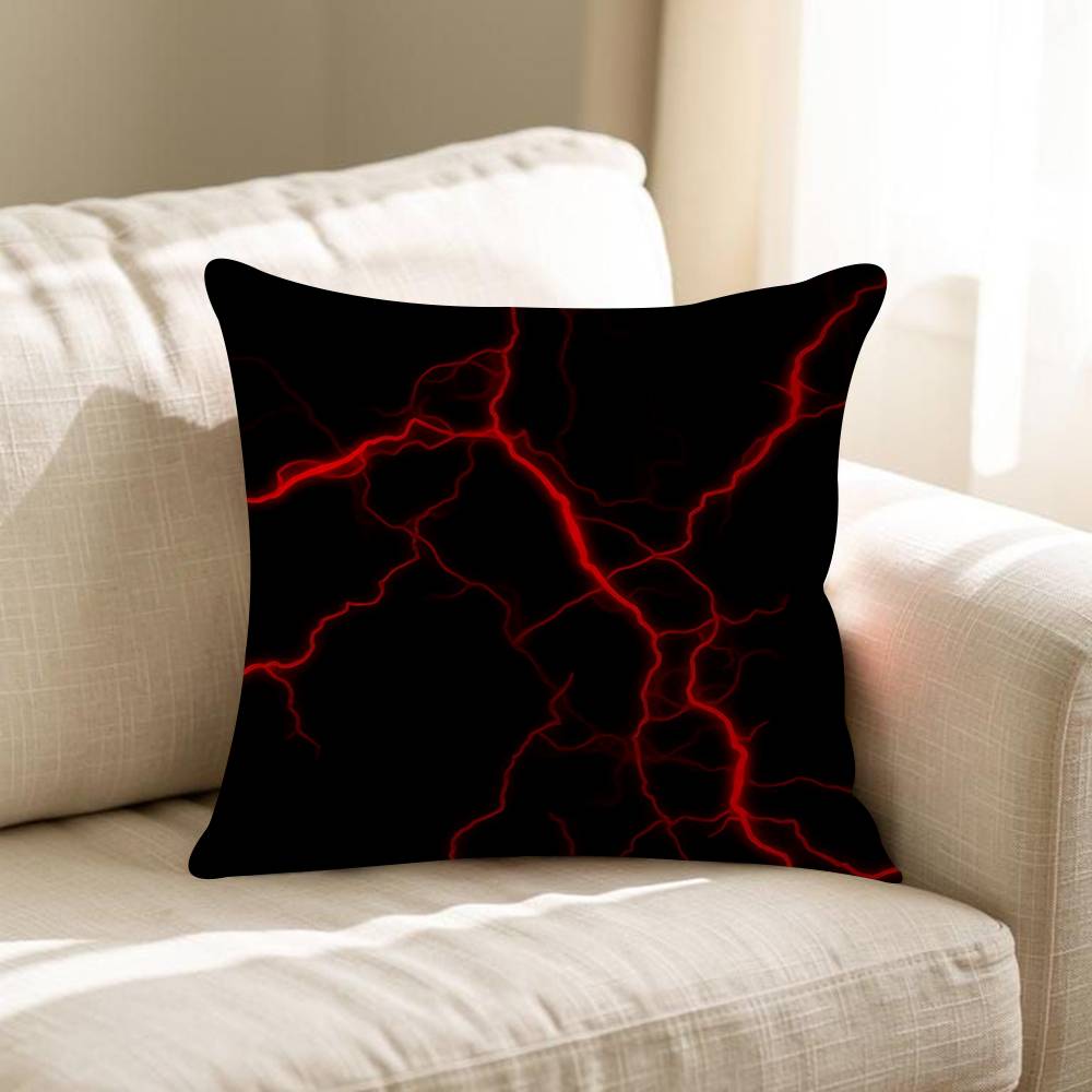Federa per Cuscino Decorativa da Divano per Soggiorno Casa Decorazione Personalizzata Ripple Art Nero Rosso