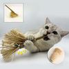Cat Teaser Stick Toy Teasing Sounding Bell Wooden Stick Teeth Grinding Kitten Toy Interactive Knot Bite-resistant Cat Toy