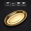 RuHan Lebensmittelqualität 35cm Gold Oval Edelstahl Servierplatte