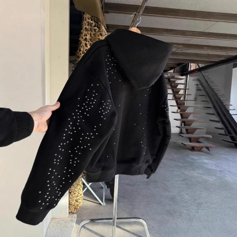 Europeisk og amerikansk gotisk stil design, high street trend, løstsittende, personlig hettegenser med glidelås for menn og kvinner