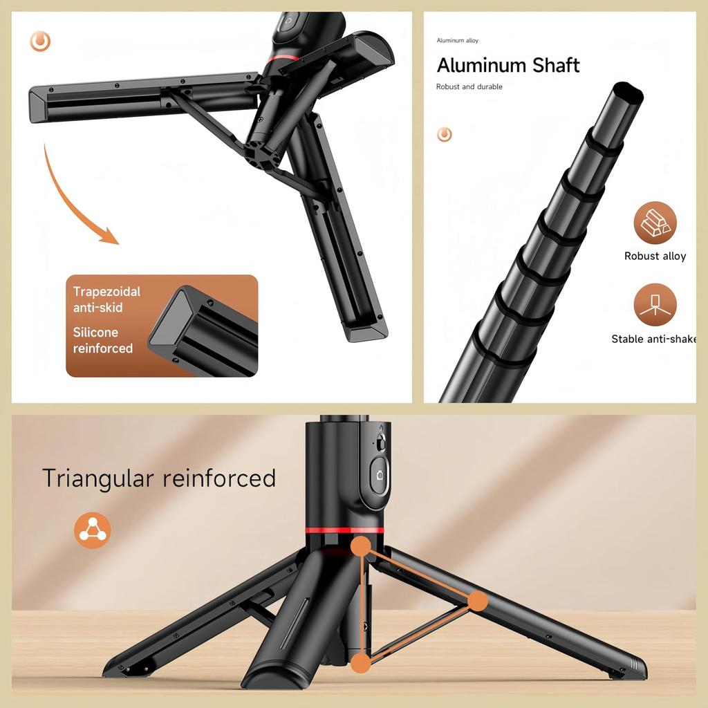 Magnetic Mini Extendable Selfie Stick Tripod Holder Stand with Fill Light Bluetooth Wireless Remote for iPhone 17 16 15 &Android