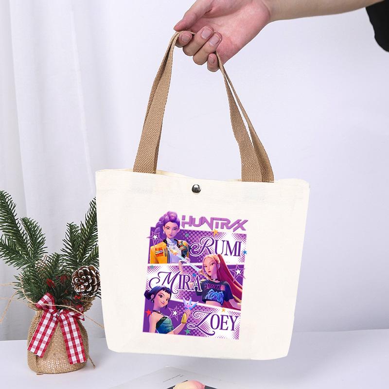 K-Pop Anime Cartoon Printed Student Large Capacity Portable Shoulder Bag Fashion Casual Canvas Bag