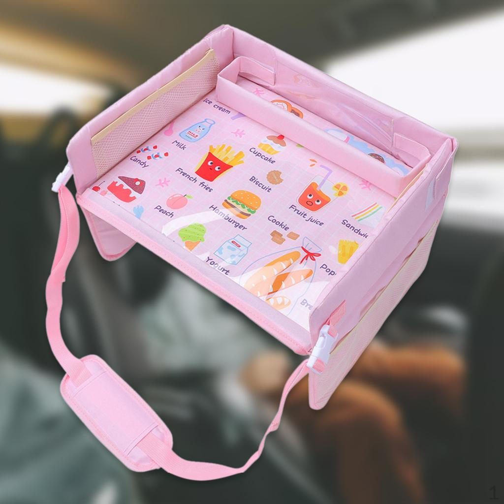 for Toddler Kids Tray Foldable Travel Activity Lap Traveling Play Organizer Pockets Food