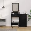 Makeup Table with Shelf Black Oak Look 50 x 41 x 140 cm