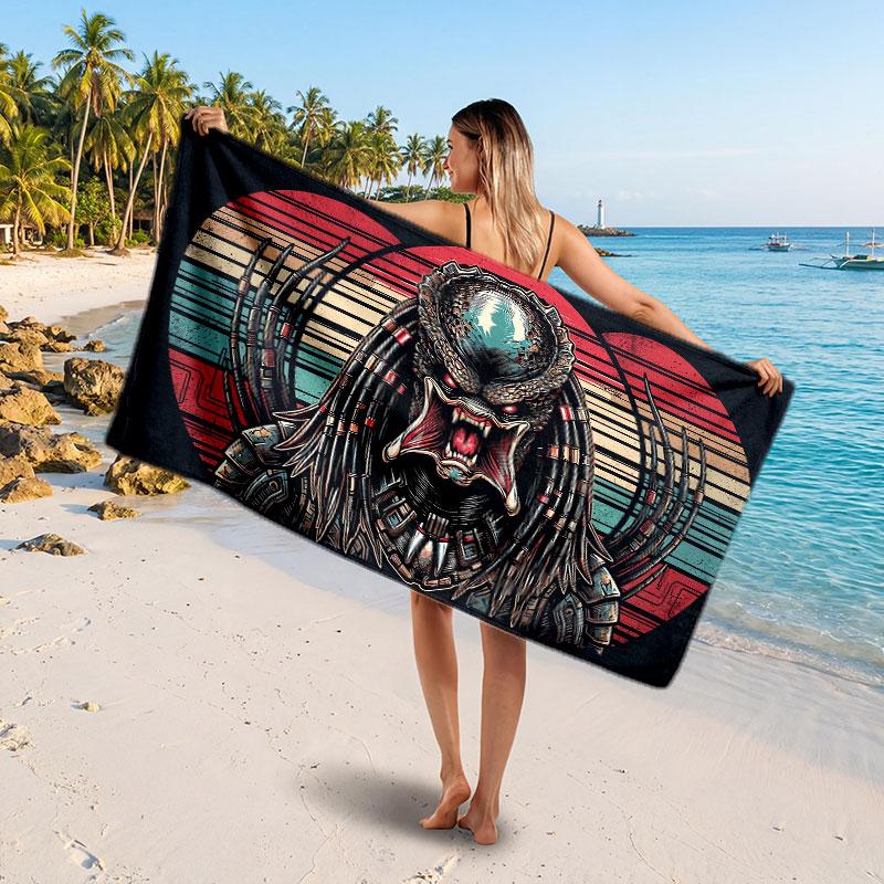 Large Beach TowelPredator Soft Absorbent Towel Beach Bath Home Use