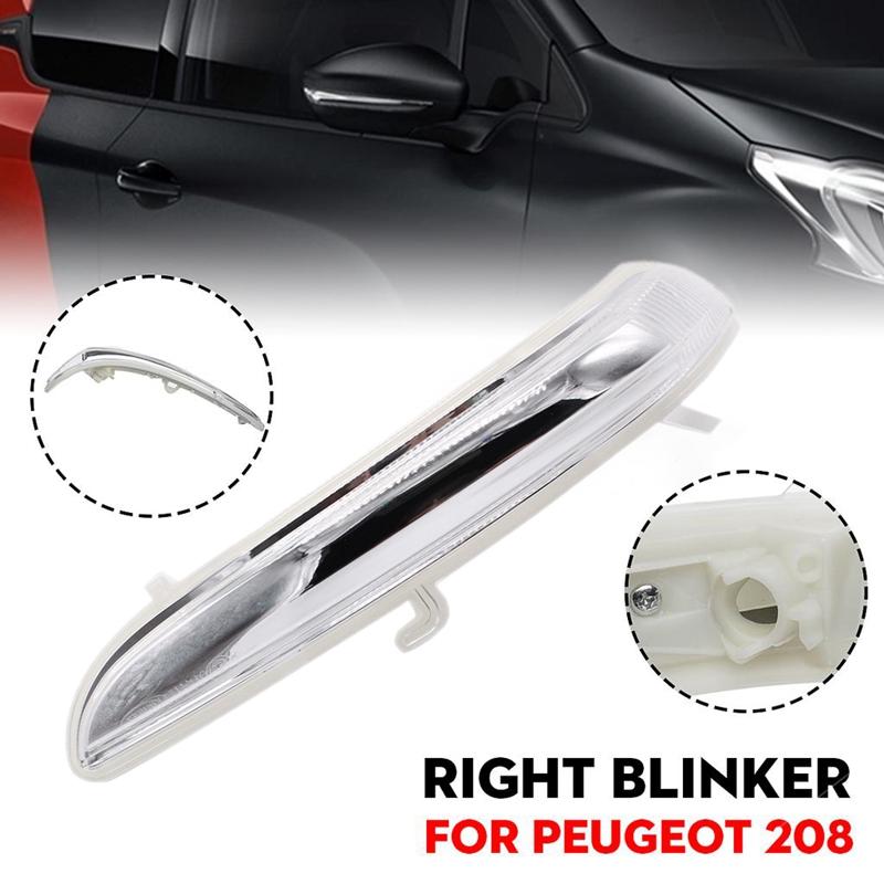 Car Door Wing Rearview Mirror Turn Signal Indicator Light Lens Cover For Peugeot 208 2008 2012-2017 1607512680