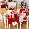Cartoon Chair Back Covers Santa Claus Snowman Chair Protector Christmas Seat Cover  Home