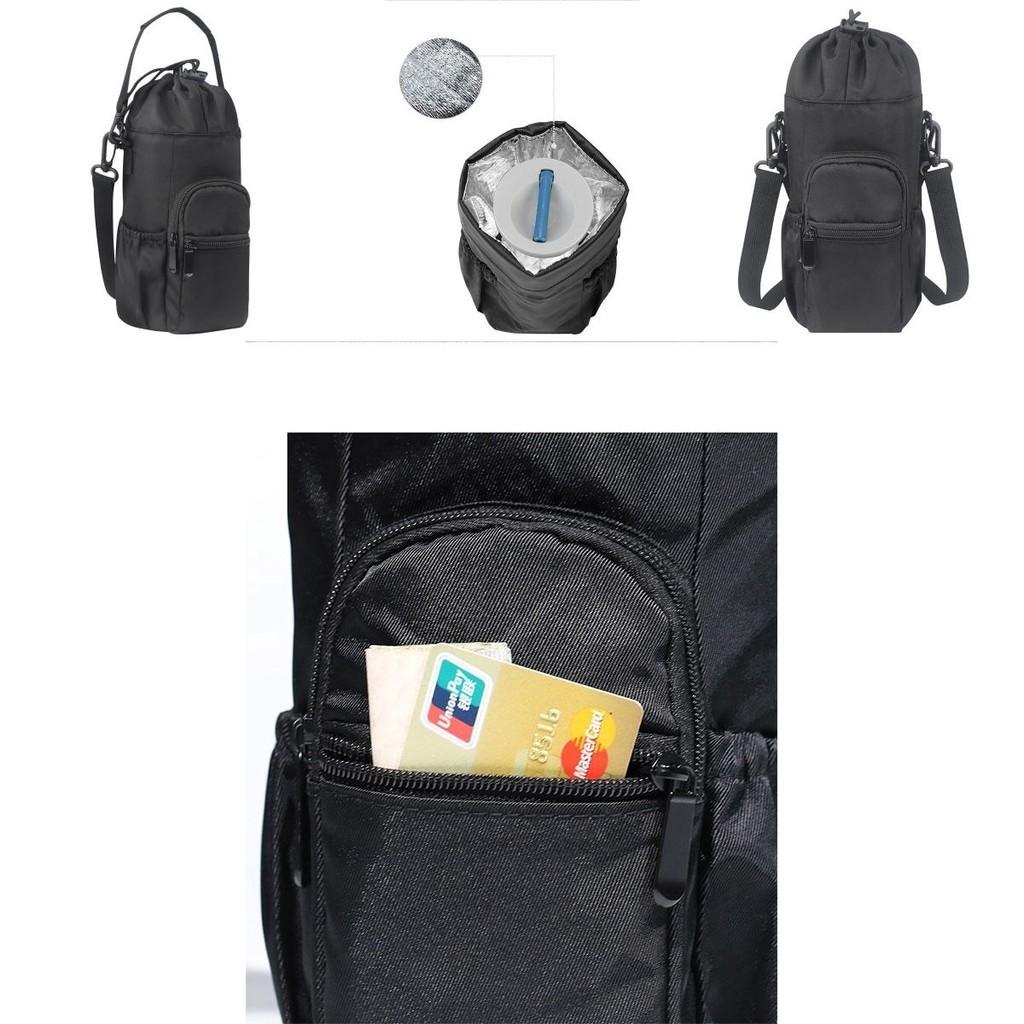 Oxford Water Bottle Sling Bag Durable And Stylish Water Bottle Carrier For Walking And Hiking Black
