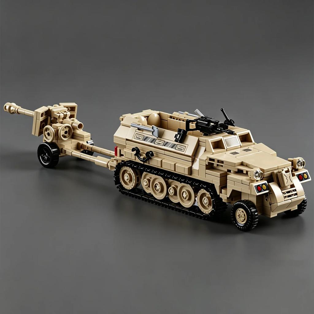 City Series Figurine Toy Tank Transport Vehicle Half Track Armored Vehicle Puzzle Assembly Building Block Car Truck Sd.Kfz.251