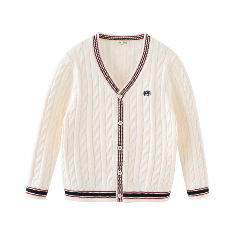 DAVE & BELLA Kids V-Neck Cardigan Sweater 110 грязно-белый