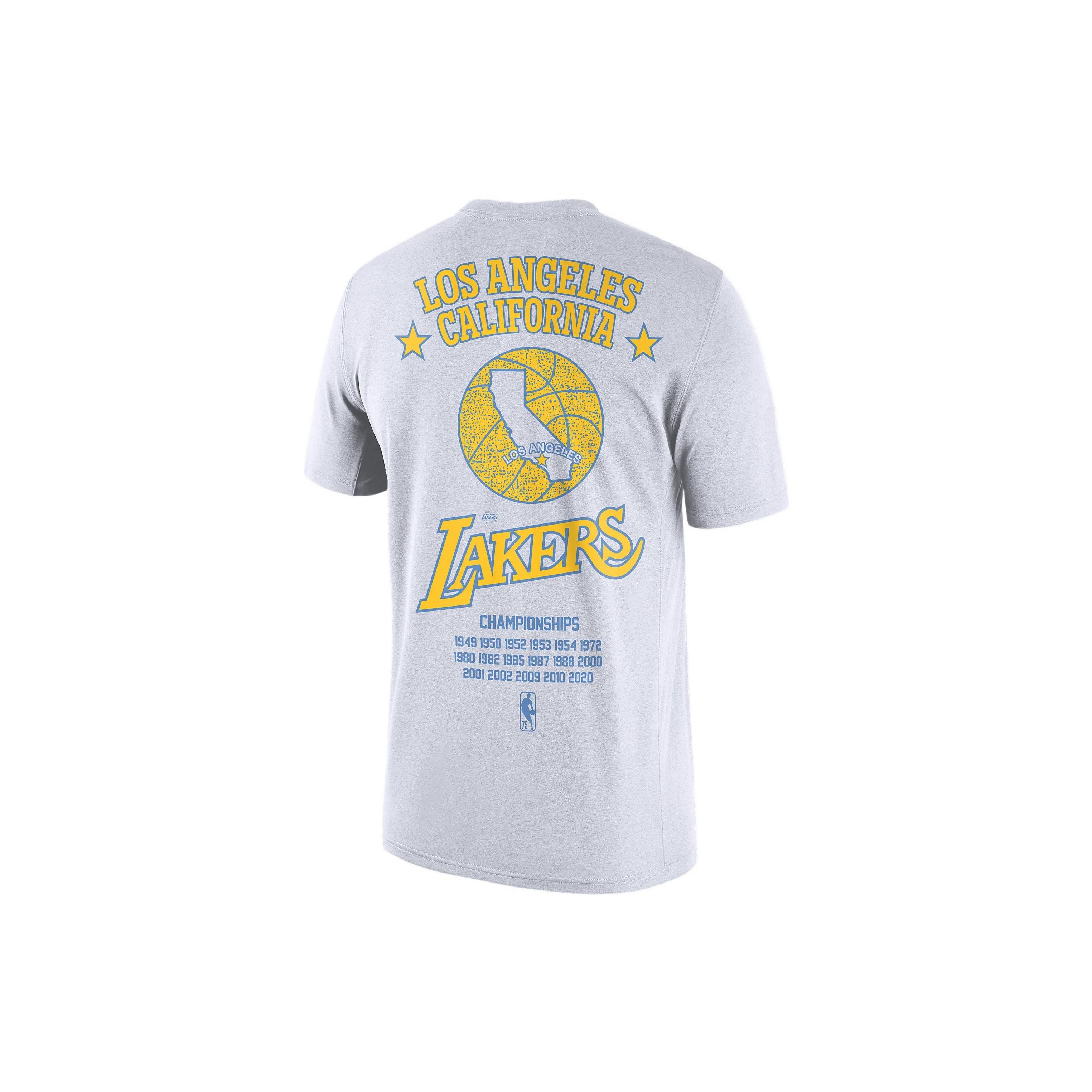 Nike Courtside City Edition Los Angeles Lakers Tee  Grey  Men s DA7289-100 XL