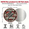 Vintage Round Metal Poster 1985 Engine Design Garage Wall Decor