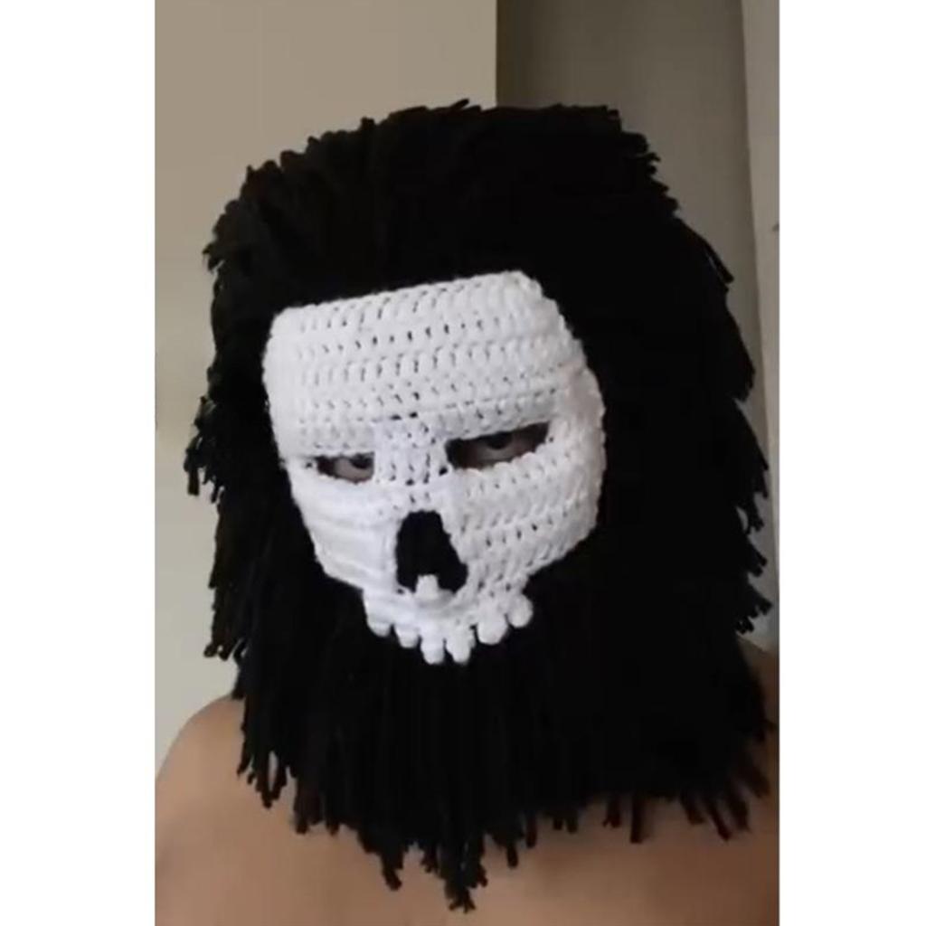 Devil Horn Winter Hat for Adult Handwoven Balaclava Cap Novelty Party Hat for Girl Boys Knit Mask Hat Cool Accessories