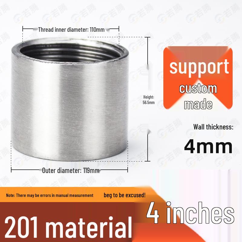 304 Stainless Steel Double Female Thread Pipe Fitting, Internal Thread, 4 to 6 Points, 1 Inch