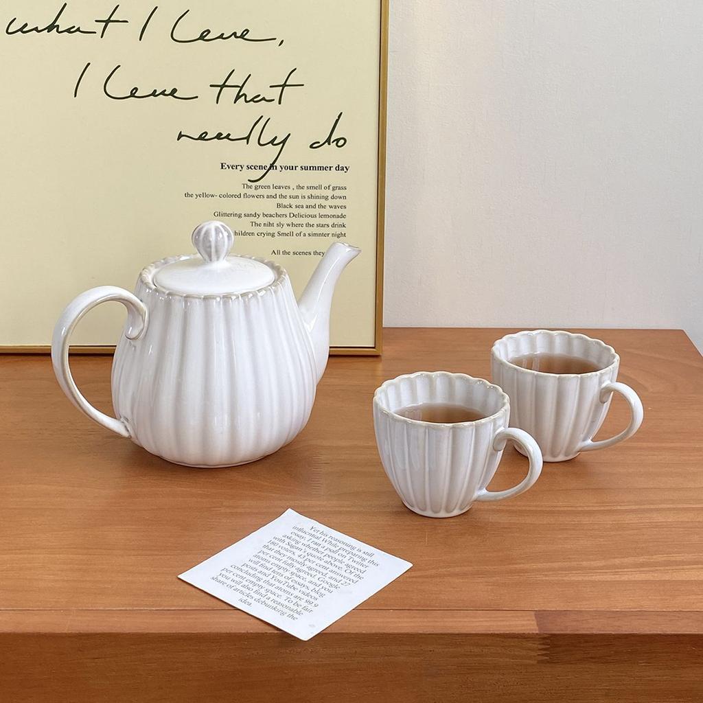 Japanese Retro Teapots,Coffee Cup and Saucer Set,Ceramic Mug,High-end Exquisite Latte Mug,High-end Afternoon Tea Set Teaware