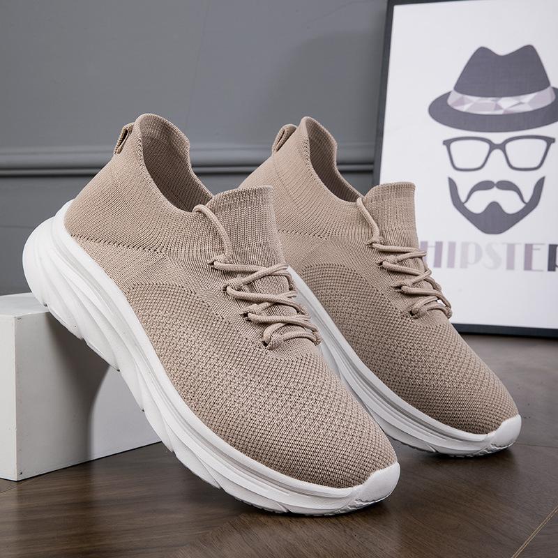 New Men's Shoes Sports and Leisure Shoes Breathable Men's Shoes Outdoor Fashion Versatile Flying Woven Fabric Men
