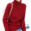 Women's High-Neck Striped Wool Sweater – Thick, Soft, Versatile Knit for Autumn/Winter