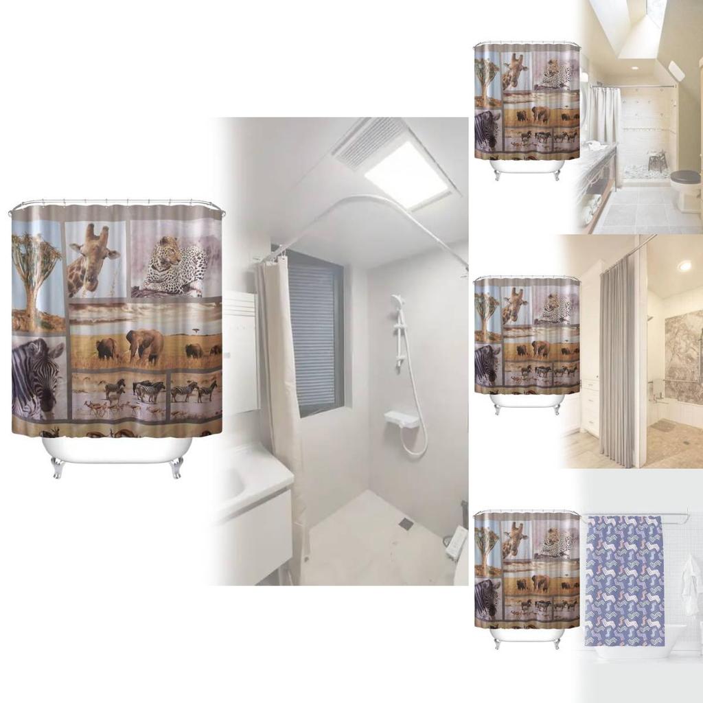 Tierischer Duschvorhang Peva Wasserdicht Badezimmerteiler für den Heimgebrauch