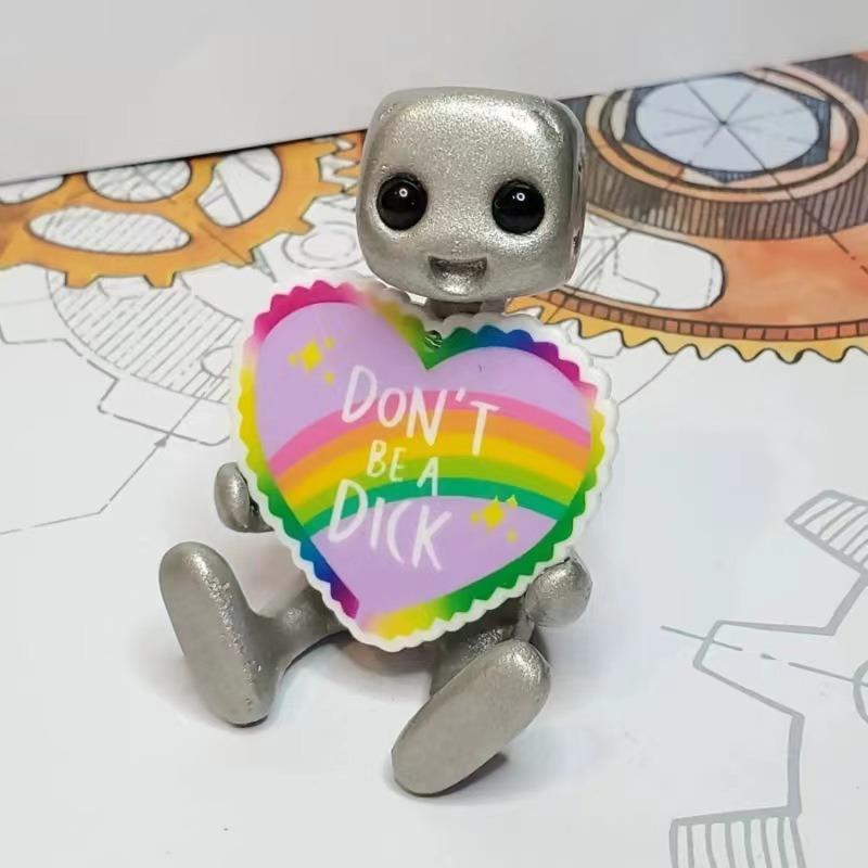 1pc Creative Resin Ornaments Anxiety Lying Robot Desk Decor Home Accessories