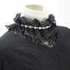 Schwarzer Damen Stehkragen Spitze Halsrüsche Falscher Kragen Cape mit Perle Sexy Vielseitig Dekorativer Kragen Schal Kostümzubehör