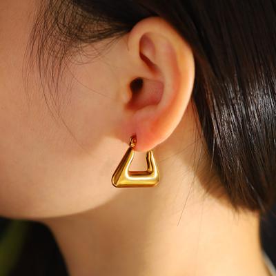 Wind Fashion Personality Geometric Titanium Steel Stud Earrings Niche Premium Stainless Steel Triangle Earrings