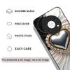 Stylish Black White Heart with Pearls Tempered Glass Phone Case for Huawei Honor 200 100 90 80 Magic 7 Pro 6 5 Lite X9 X8 Covers