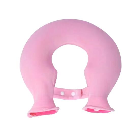 1.8L U-Shaped Hot Water Bottle Neck Shoulder Pain Relief Leak-proof PVC Hot Water Bag with Fleece Cover Hot Cold Therapy Neck Warmer Bag