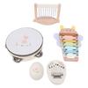 Montessori Wooden Musical Instruments Set Wood Tambourine Xylophone Maracas Wind Chime Early Music Education Toy for