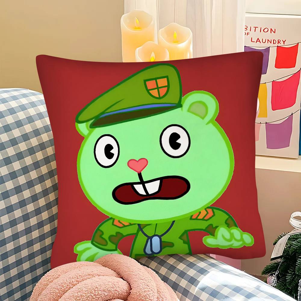 Pc Happy Tree Friends Pillow Case Fashion Square Pillowcase Bedroom Sofa Room Ins Decoration Leisure