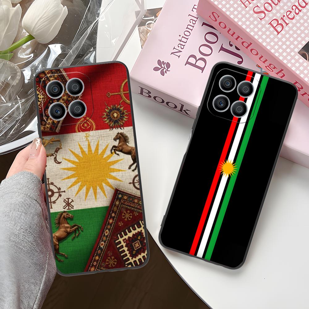 Kurdistan Flag Matte TPU Mobile Phone Case for Honor 90 80 70 60 50 30 20 10 9 8 7 Pro S SE Lite 5G Colorful Printing Cover