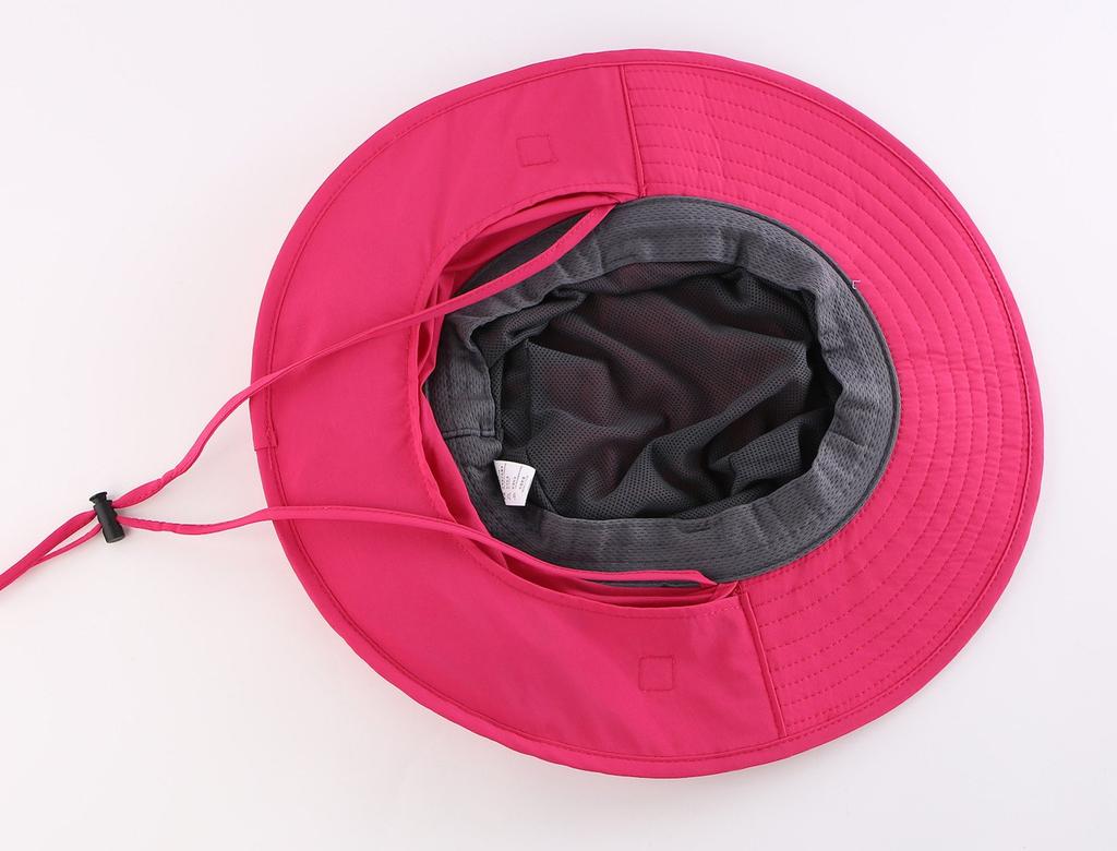 Outdoor Mesh Safari Hat with Wide Sun Farm Work UV Fishing Rose Red [Connectyle] Women's UPF50+ Brim, Protection, Hat, Protection, Gardening, Hat,