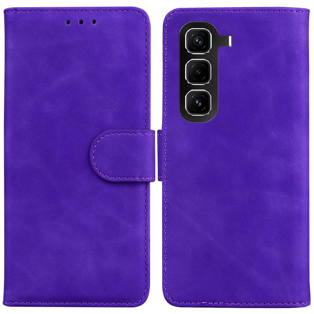 For Infinix Hot 50 Pro 4G Case Solid Color Leather Wallet Phone Cover