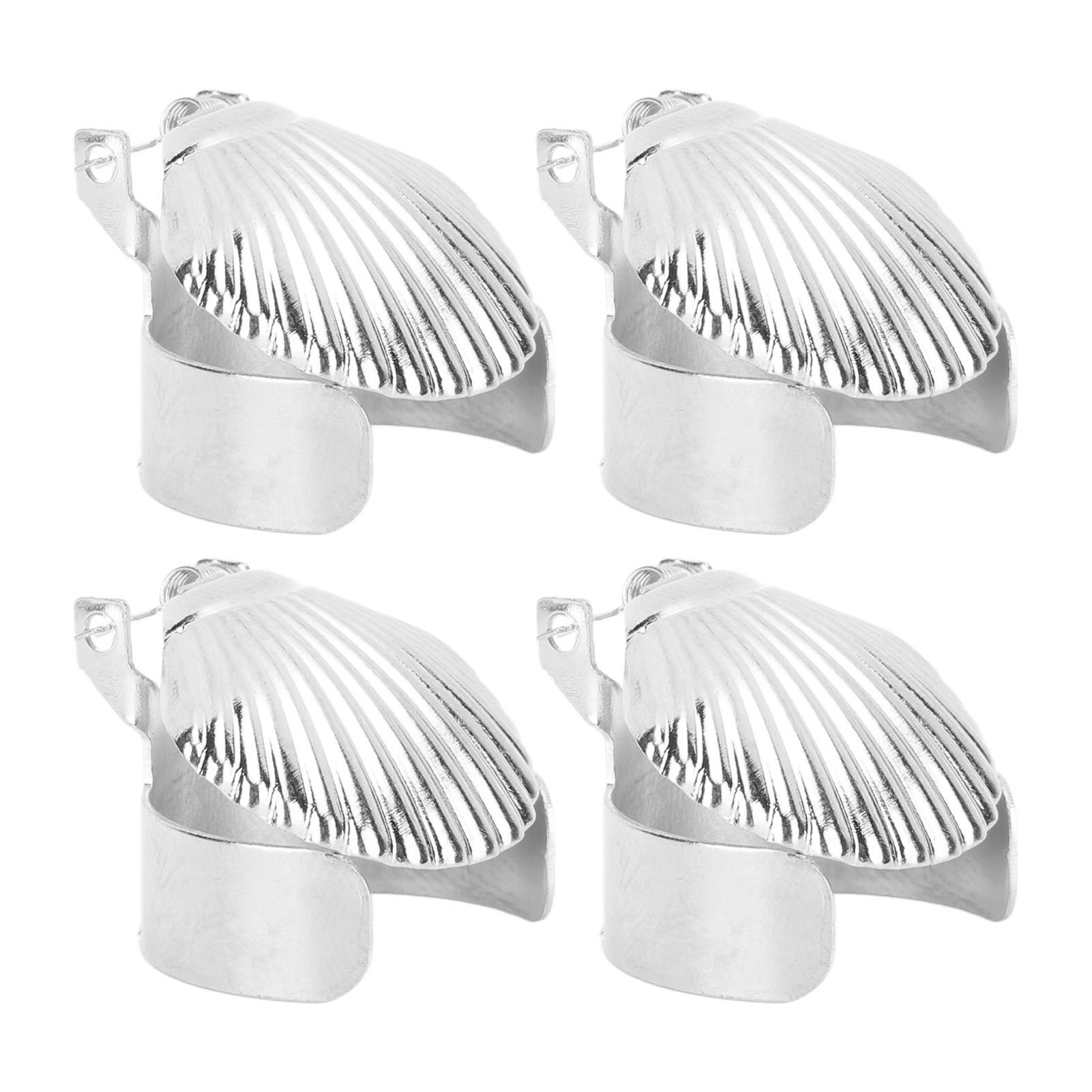 

4 шт. Свечегаситель Гаситель свечей Металлический узор ракушки Автоматический стопор для свечи для тушения свечей серебряный