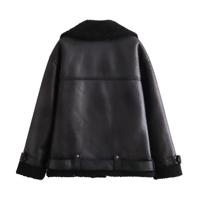 Damen Übergroße Wendbare Kunstpelzjacke Mit Reißverschluss Streetwear Stil