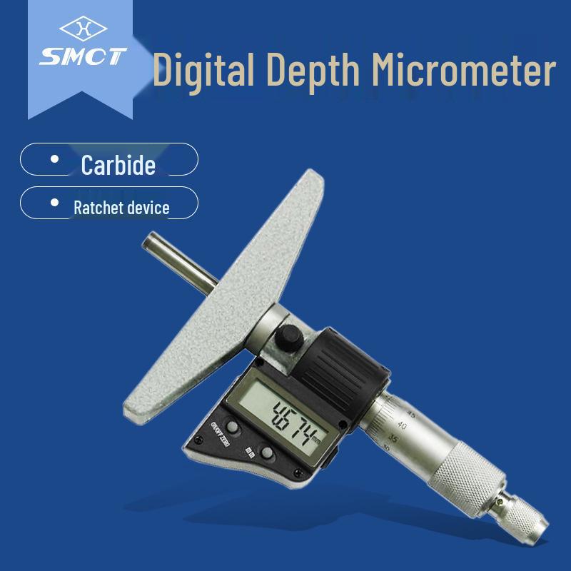 High-Precision SMCT G103-105-101 Digital Depth Micrometer 0-25mm, 0.001mm Accuracy G103-105-101