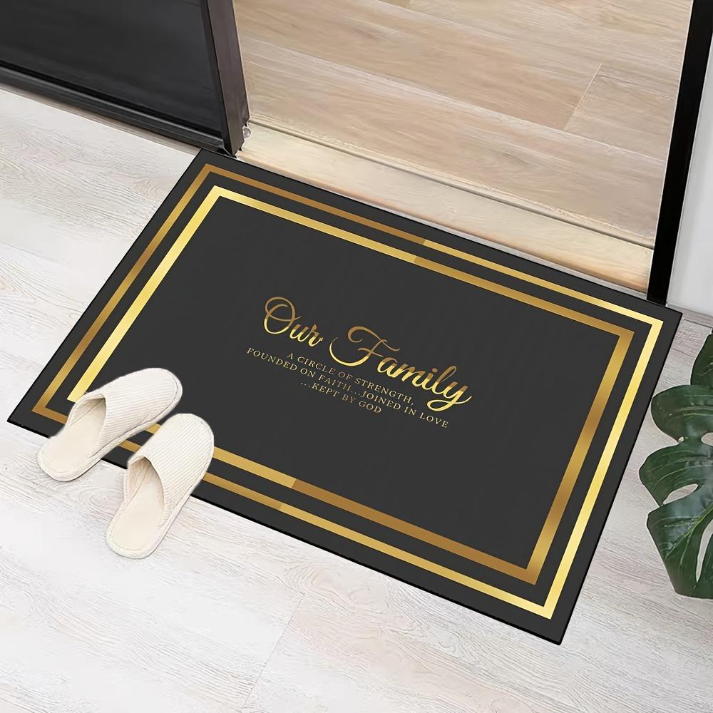 Entrance Doormat Gold Stripes Decorations Door Entry Carpet House Doormats Outdoor Carpets Home Floor Rug Tapete Entrada De Casa
