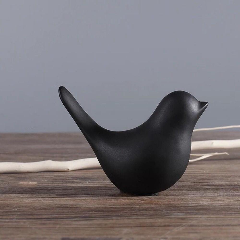 

Accessories Nordic Style Home Decoration Ceramic Modern Bird Sculpture Figurines Statue Ornaments black-L