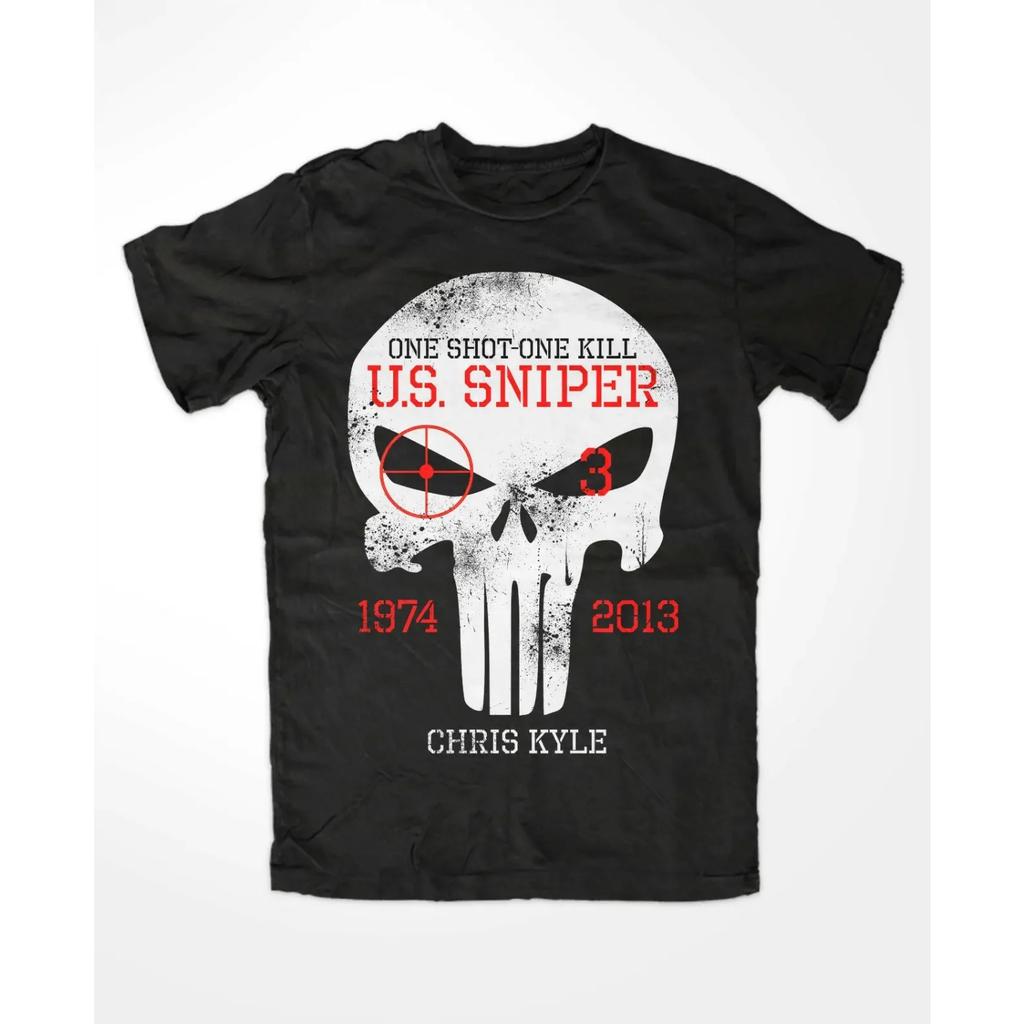 Chris Kyle One Shot One Kill Great American Sniper T-Shirt 100% Cotton O-Neck Summer Short Sleeve Casual Mens T-shirt Size S-3XL